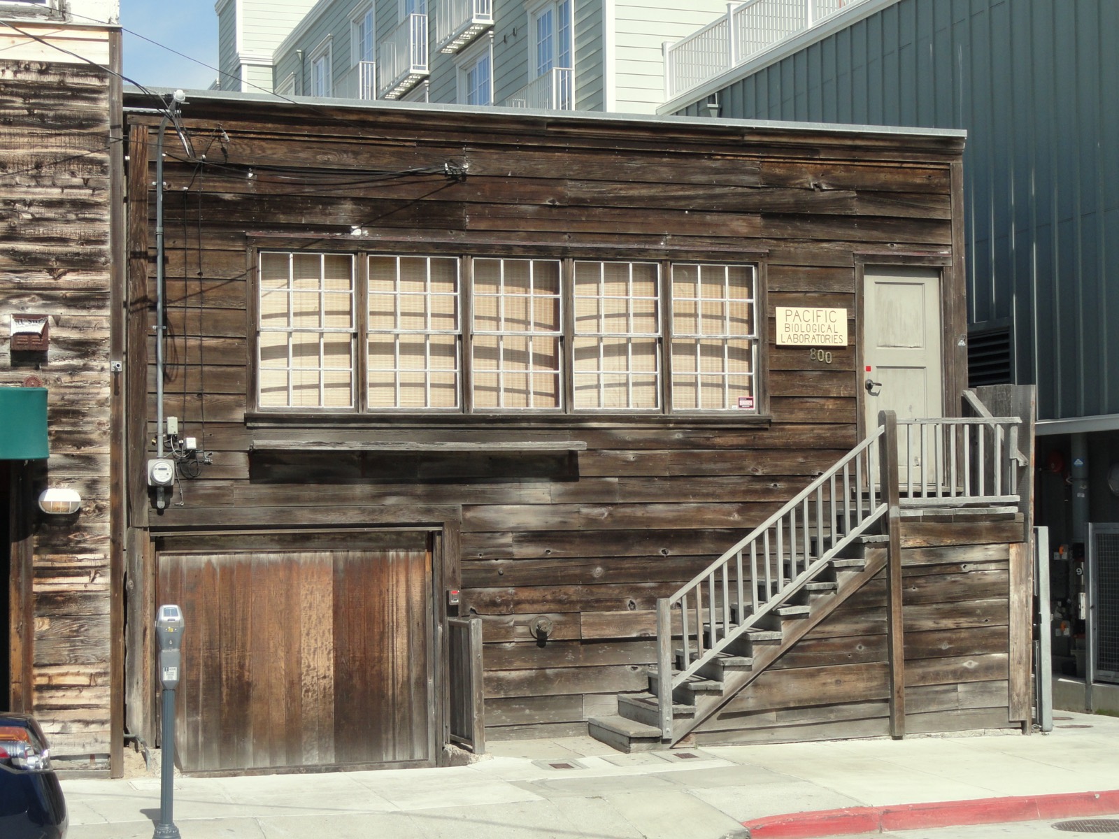 Exterior of Pacific Biological Laboratories, the former Ed Ricketts lab, on Cannery Row in Monterey.